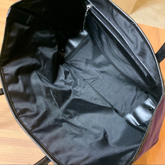 Vintage French nylon and leather reversible tote - Picture 7 of 17